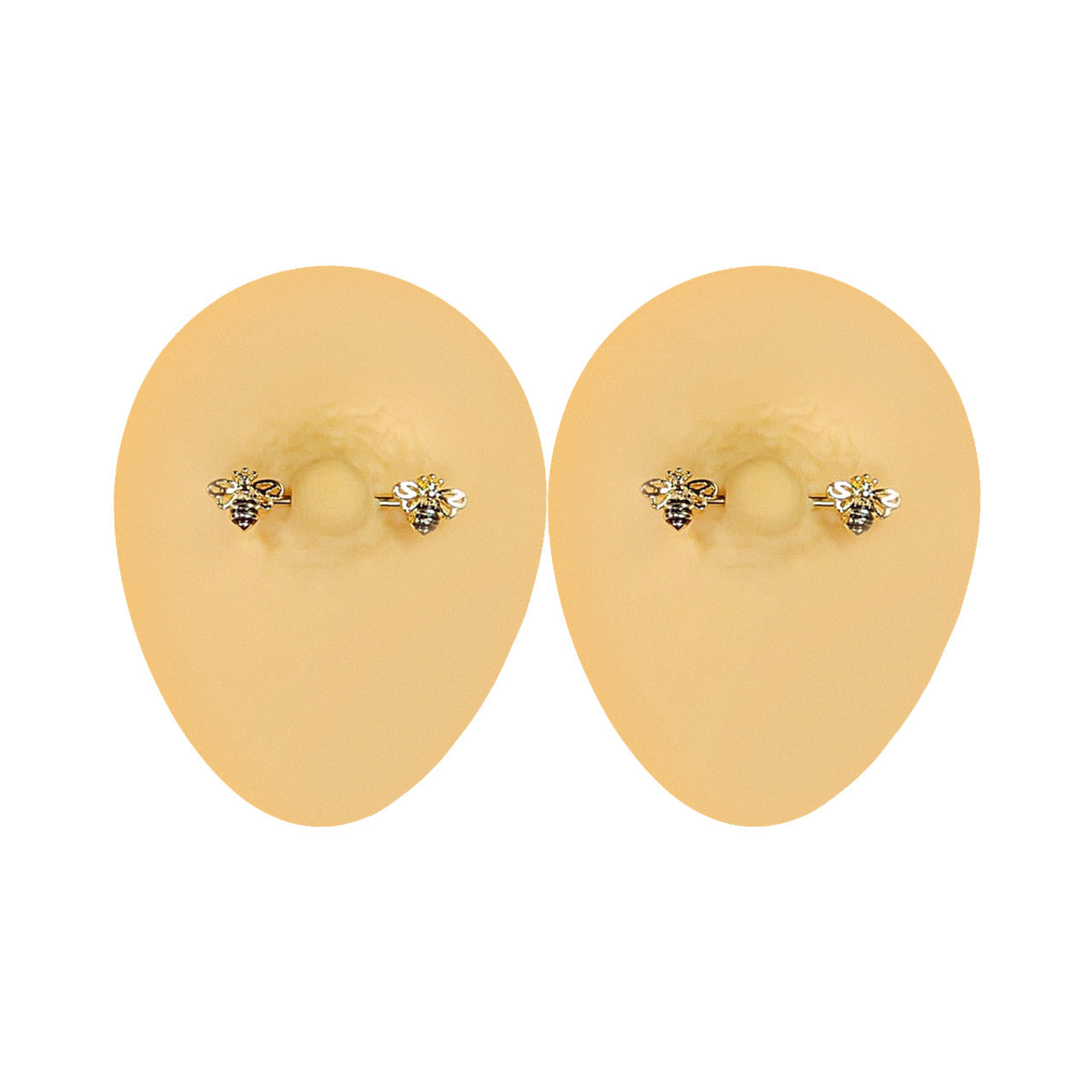Surgical Steel Nipple Ring Straight Barbell 14 Gauge with Queen Bee