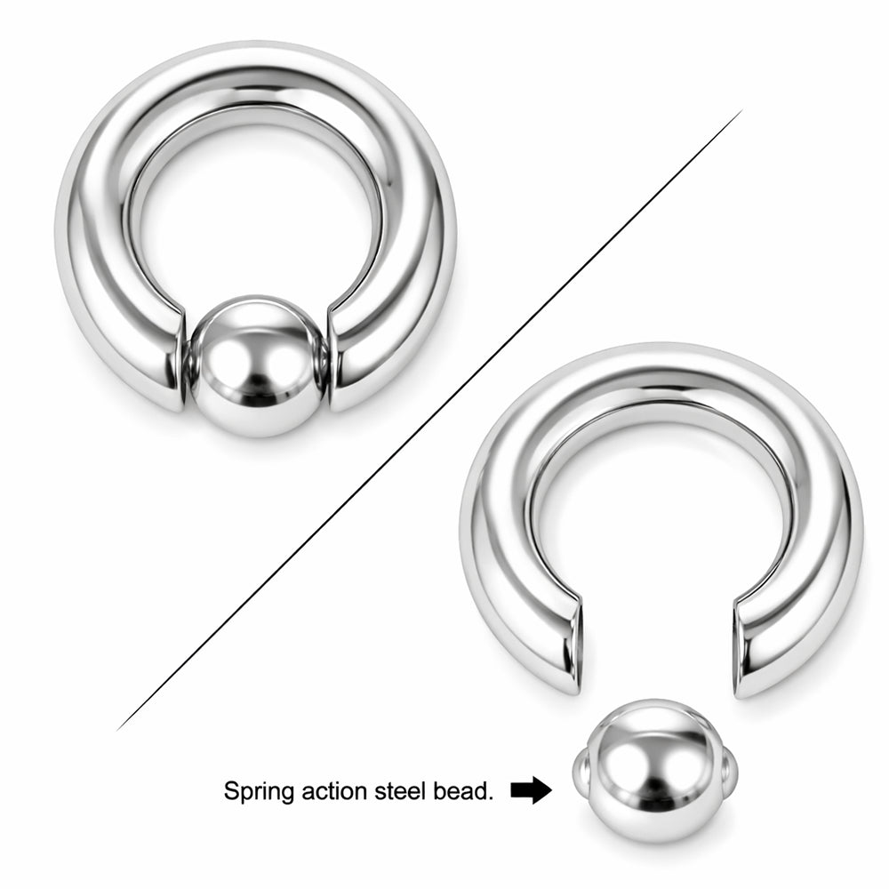 Surgical Steel 0 & 00 Gauge Spring Loaded Captive Bead Ring - photo 2