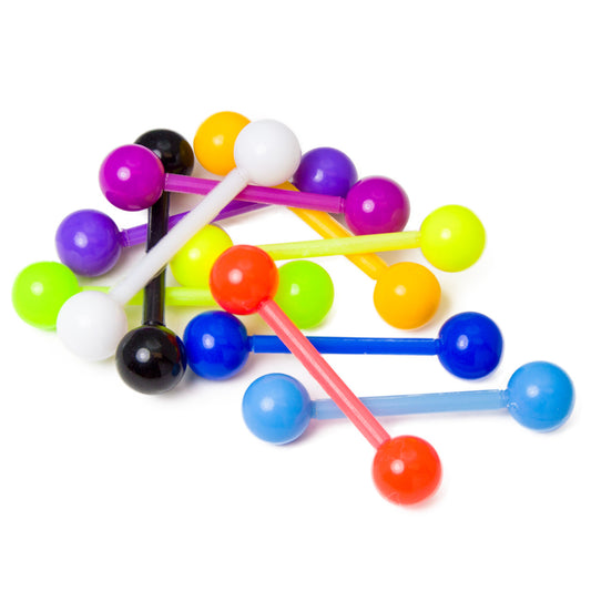 Bio-Flex Tongue Ring Straight Barbell 14 Gauge 5/8" (16 MM) - 10 Pack