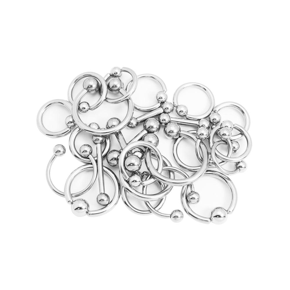 Surgical Steel 8 to 12 Gauge Barbells Randomly Picked - 10 Pack