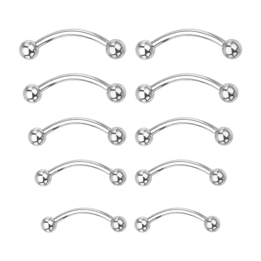 Surgical Steel Curved Barbell Ring 14 Gauge 1/4 to 1" Piercing Jewelry