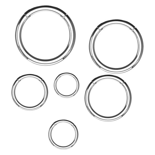 Titanium Hinged Segment Nose Hoop Ring 18 Gauge With New Secure Hook