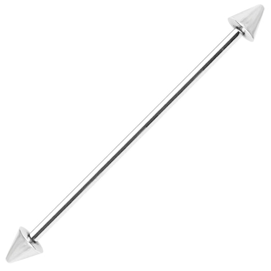 Surgical Steel Industrial Barbell 16 Gauge 1-1/2" (38 MM) With Spikes