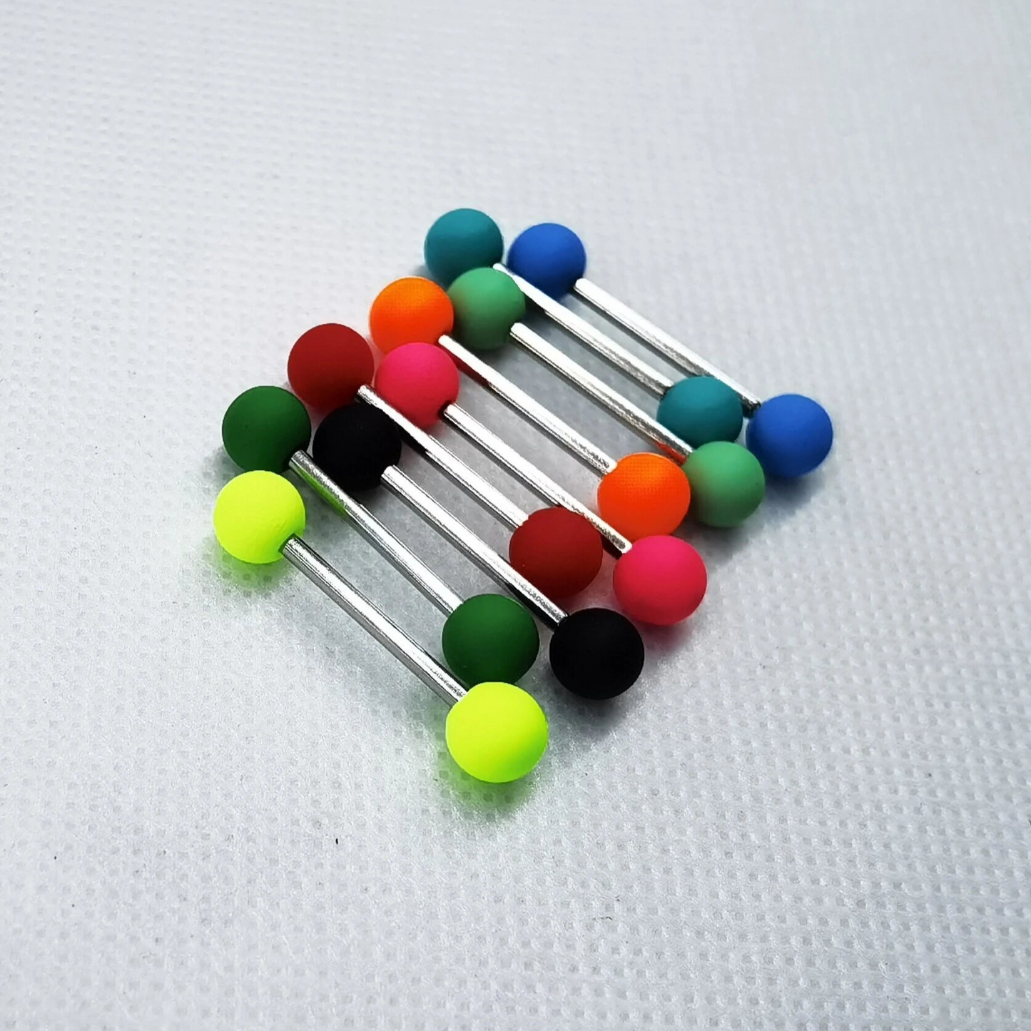 Surgical Steel Straight Barbell 14 Gauge 5/8" Matte Finish - 12 Pack