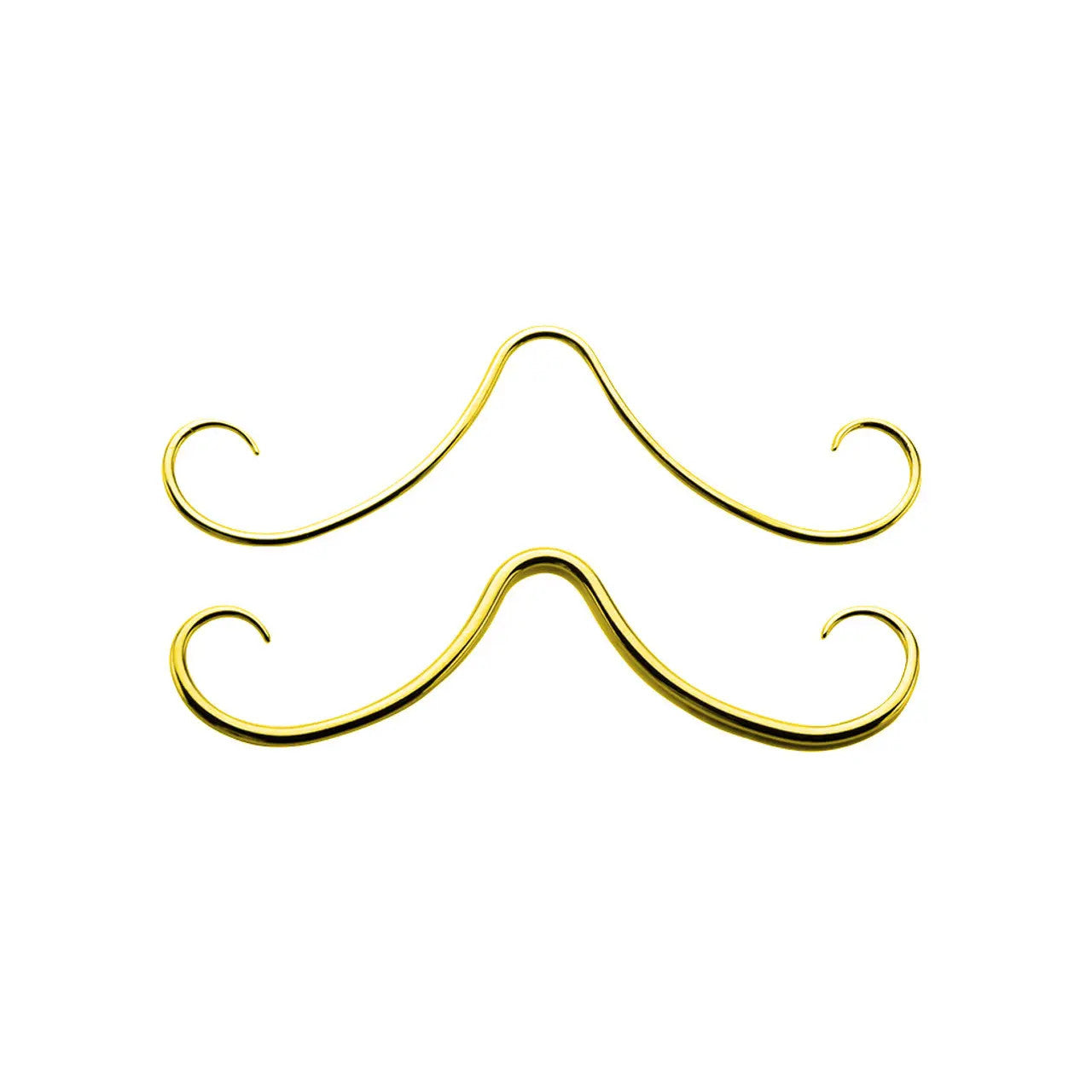 Surgical Steel Curly Mustache Septum Ring 16 or 14 Gauge 2-3/4" Long