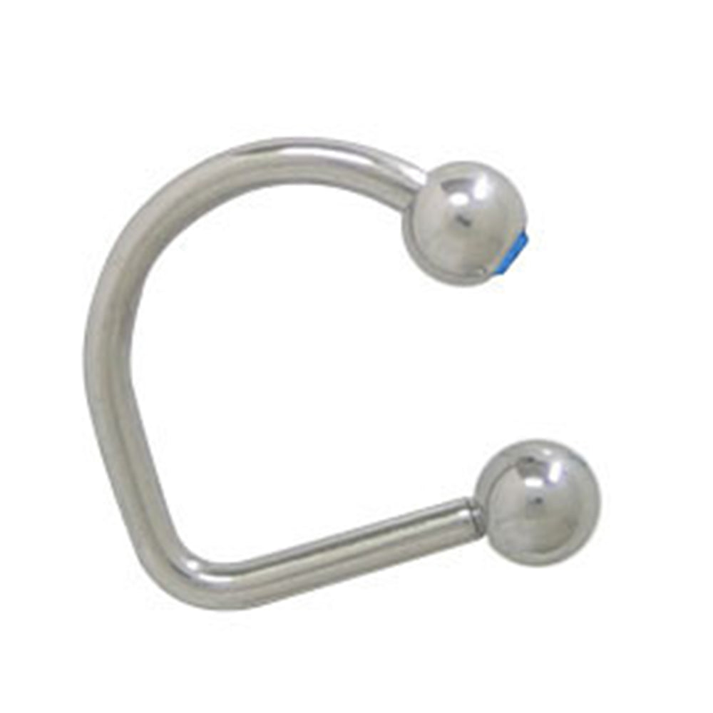 Surgical Steel 16 Gauge Lippy Loop Labret with Blue CZ - photo 2