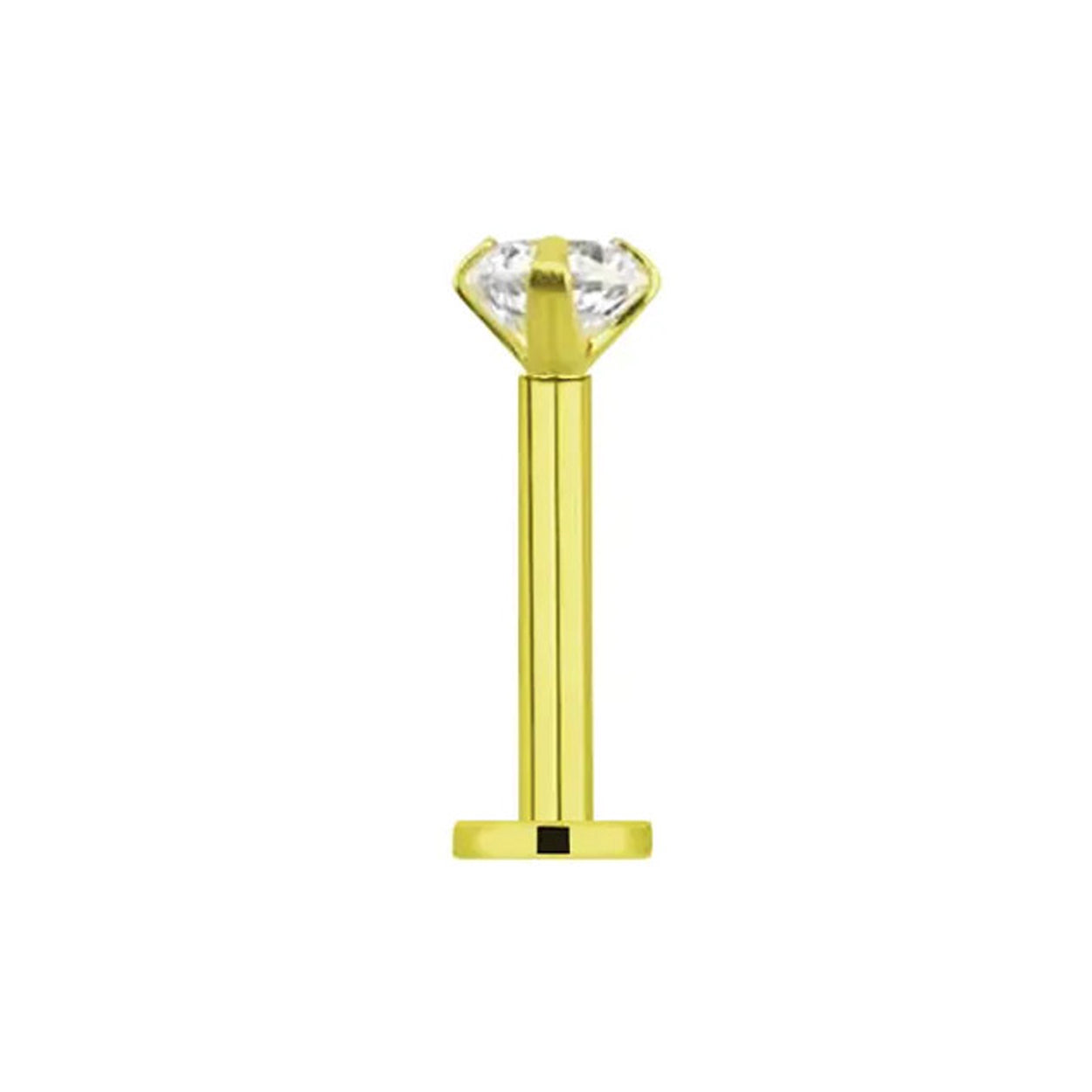 18 Karat Solid Gold Labret / Monroe Stud 16 Gauge with Threadless CZ