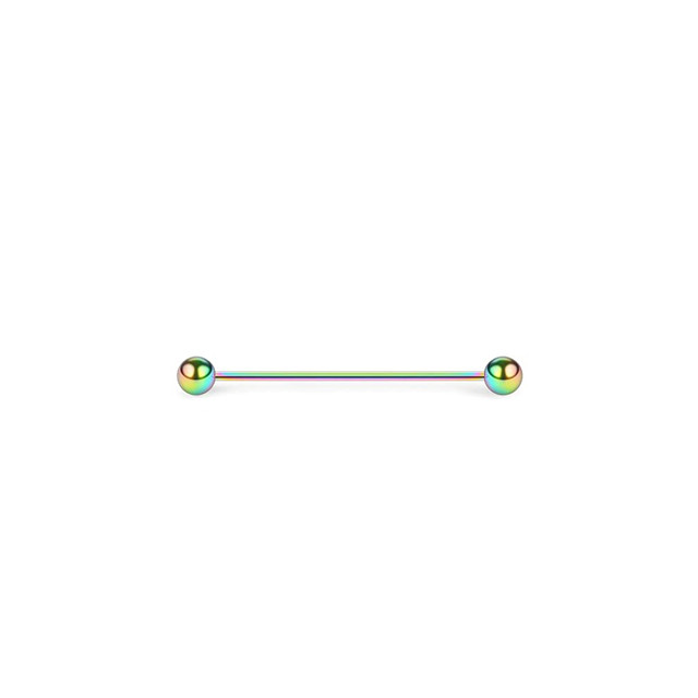Surgical Steel Anodized Industrial Barbell Ring 16 Gauge 1-1/2" Length