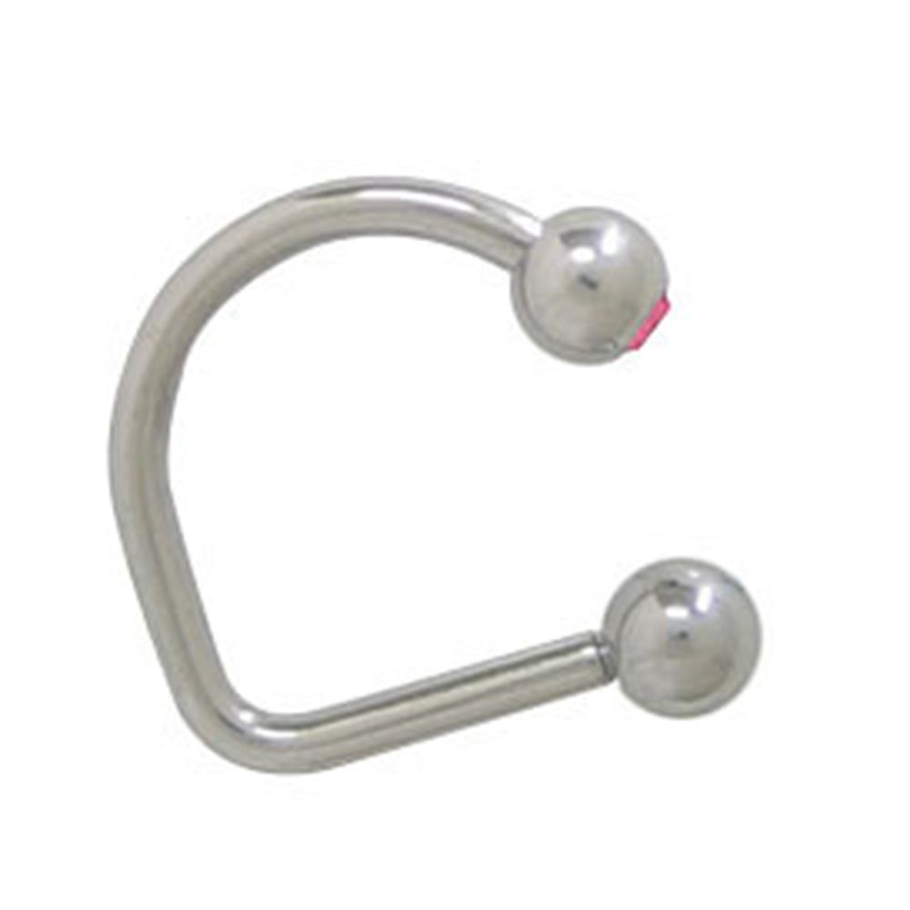 Surgical Steel 16 Gauge Labret Stud with Pink CZ Lippy Loop - photo 2