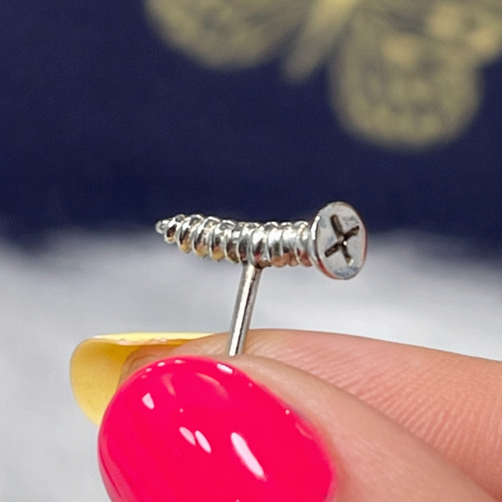 Surgical Steel Screw Top Cartilage Barbell 16 Gauge 6mm - photo 4