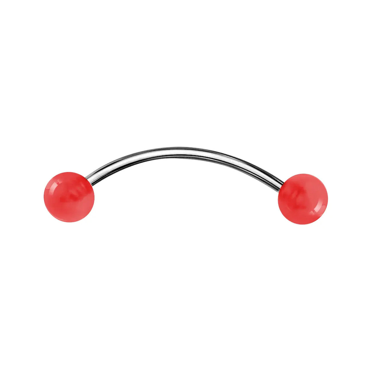 Surgical Steel Curved Barbell Tongue Ring 16 Gauge U/V Ball - 10 Pack