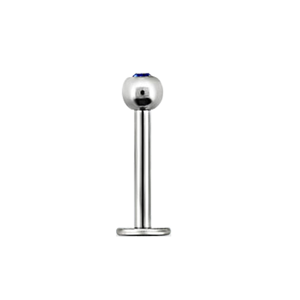 Surgical Steel 16 Gauge Sterilized CZ Ball Labret Stud Flat Back - photo 2