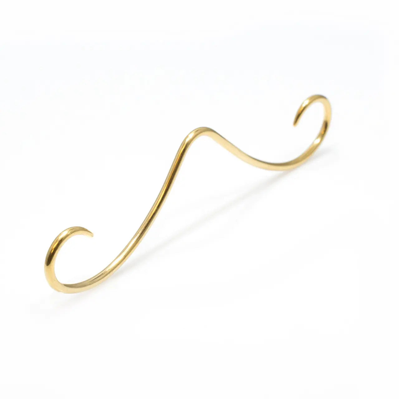 Surgical Steel Curly Mustache Septum Ring 16 or 14 Gauge 2-3/4" Long