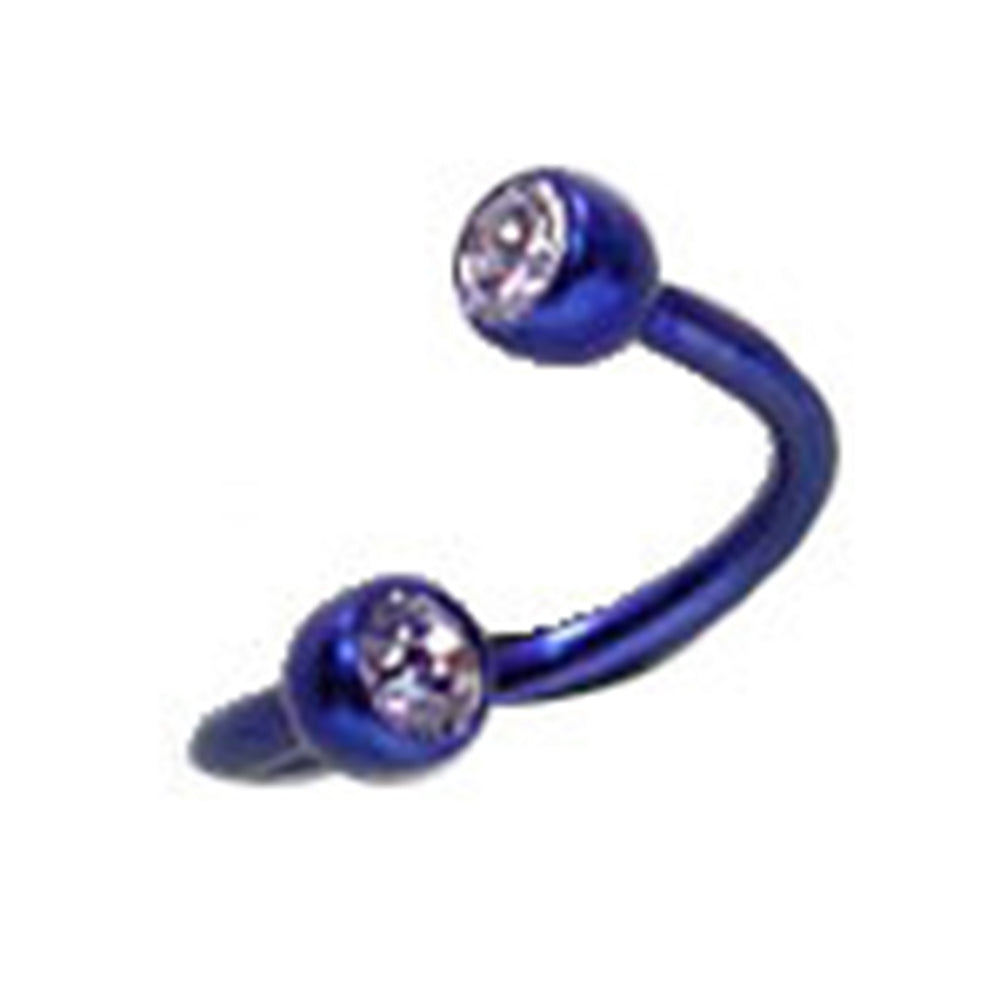 Titanium 16 Gauge Twister Spiral Ring with CZ - 12mm