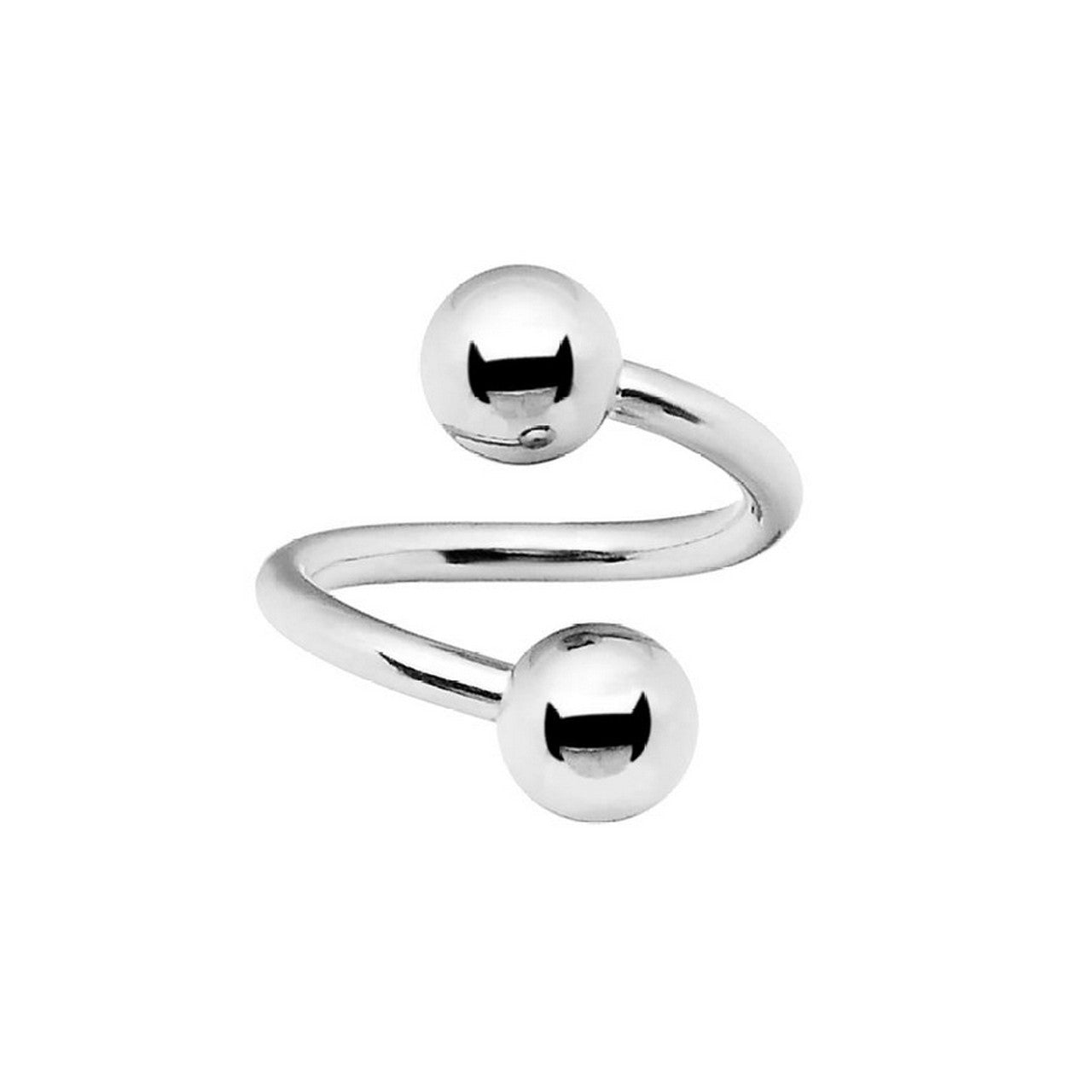 Surgical Steel Spiral Barbell Ring 16 & 14 Gauge With Single Twist