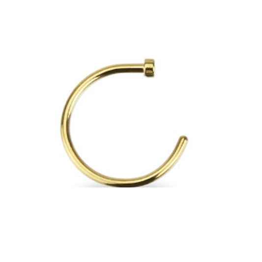 Surgical Steel Nose Ring Hoop 20 & 18 Gauge Gold Ion Plated