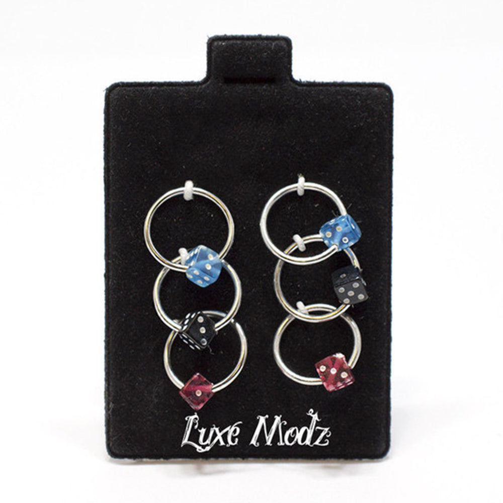 Surgical Steel 18 Gauge Captive Bead Ring with Acrylic Dice - 6 Pack - photo 2