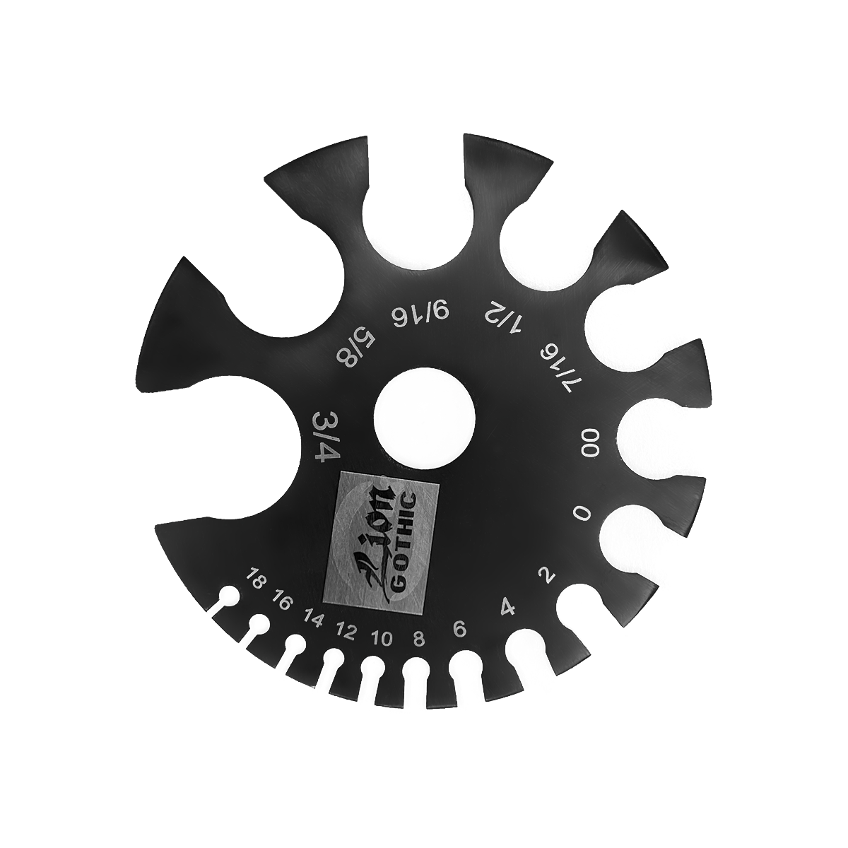 Surgical Steel Black Body Gauge Measurement Wheel - mm & Gauges