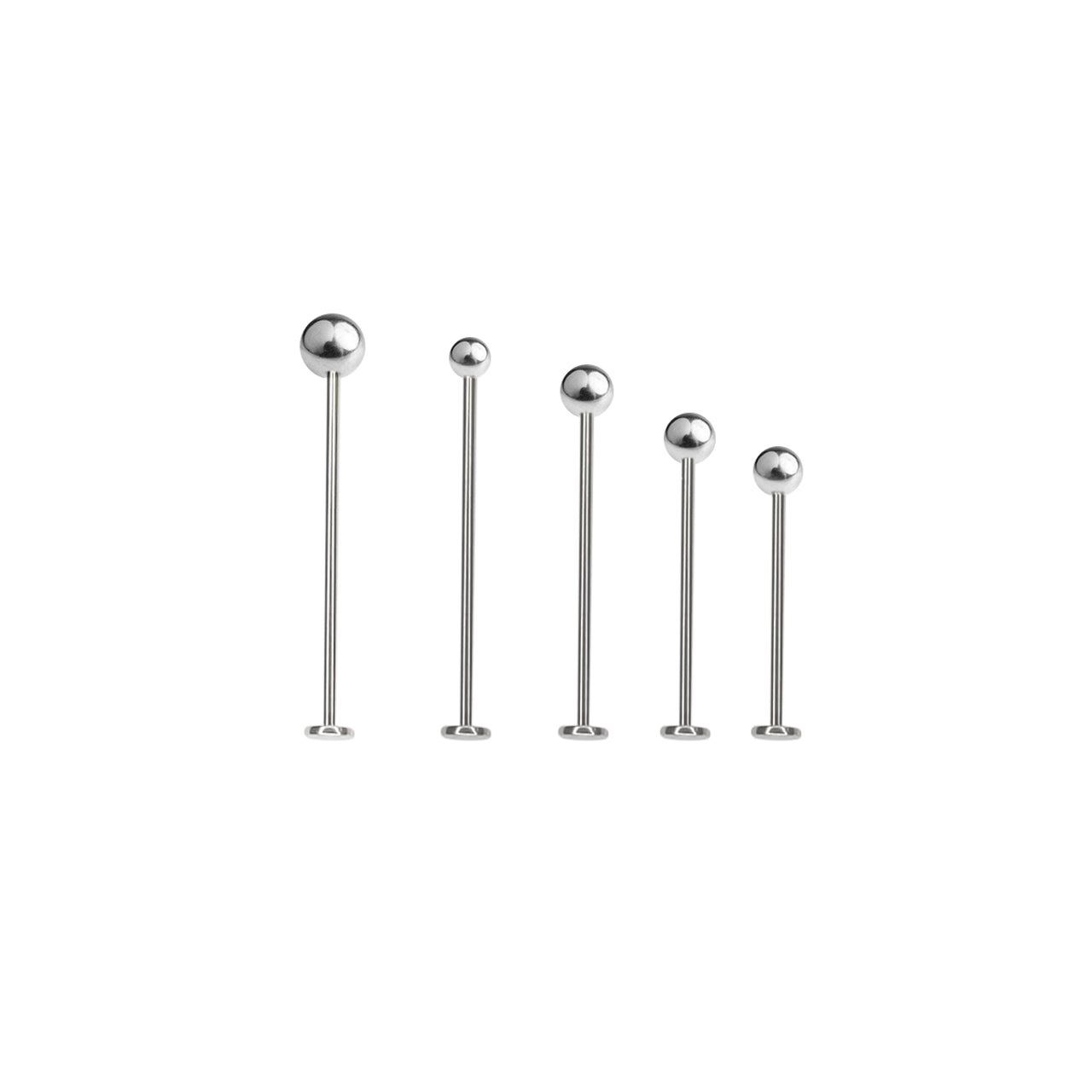 Surgical Steel Extra Long Dimpled Cheek Labret 16 & 14 Gauge - Each