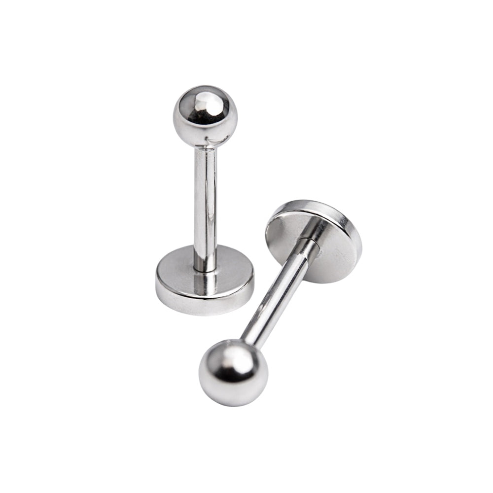 Surgical Steel 14 Gauge Flat Back Labret Studs 5/16 Inch - Pair