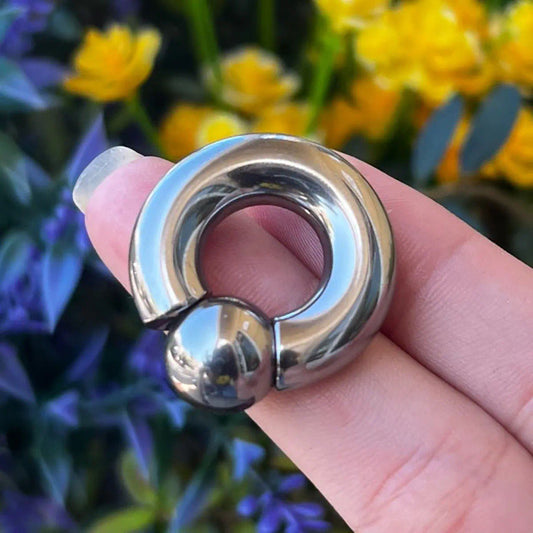 Surgical Steel Large Captive Bead Ring 2 to 00 Gauge Internally Thread