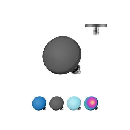 Anodized Surgical Steel Over Titanium Dermal Top 16G 4mm Flat Disc