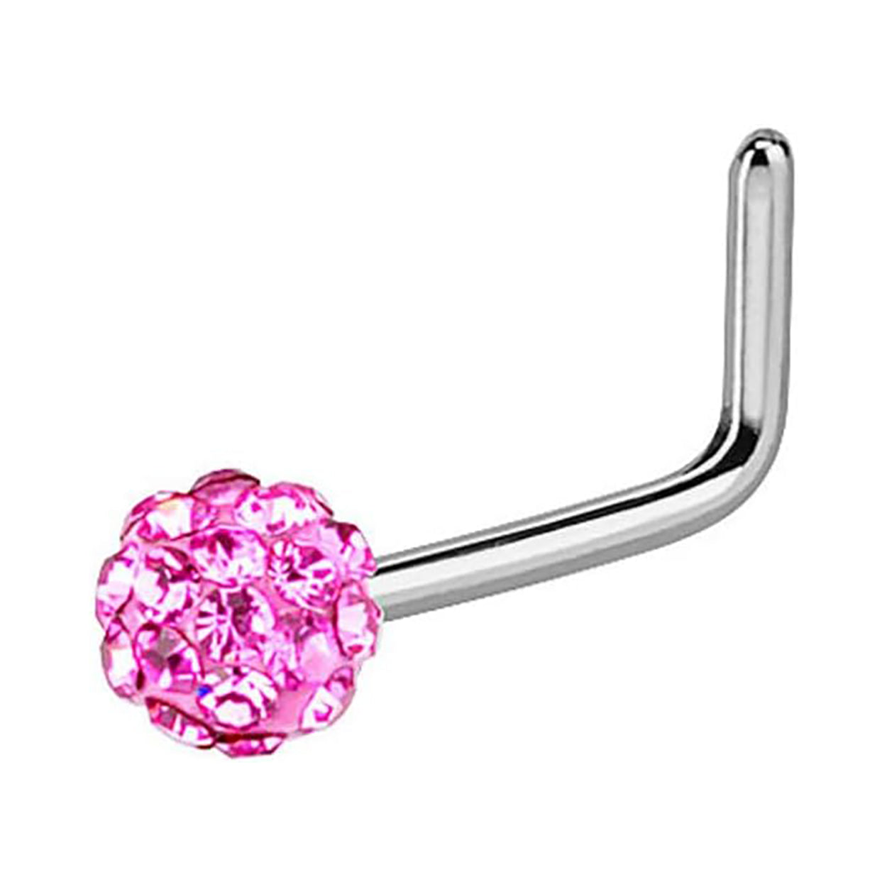 Surgical Steel Nose Ring Stud 20 Gauge 1/4" L Bend with Ferido Ball