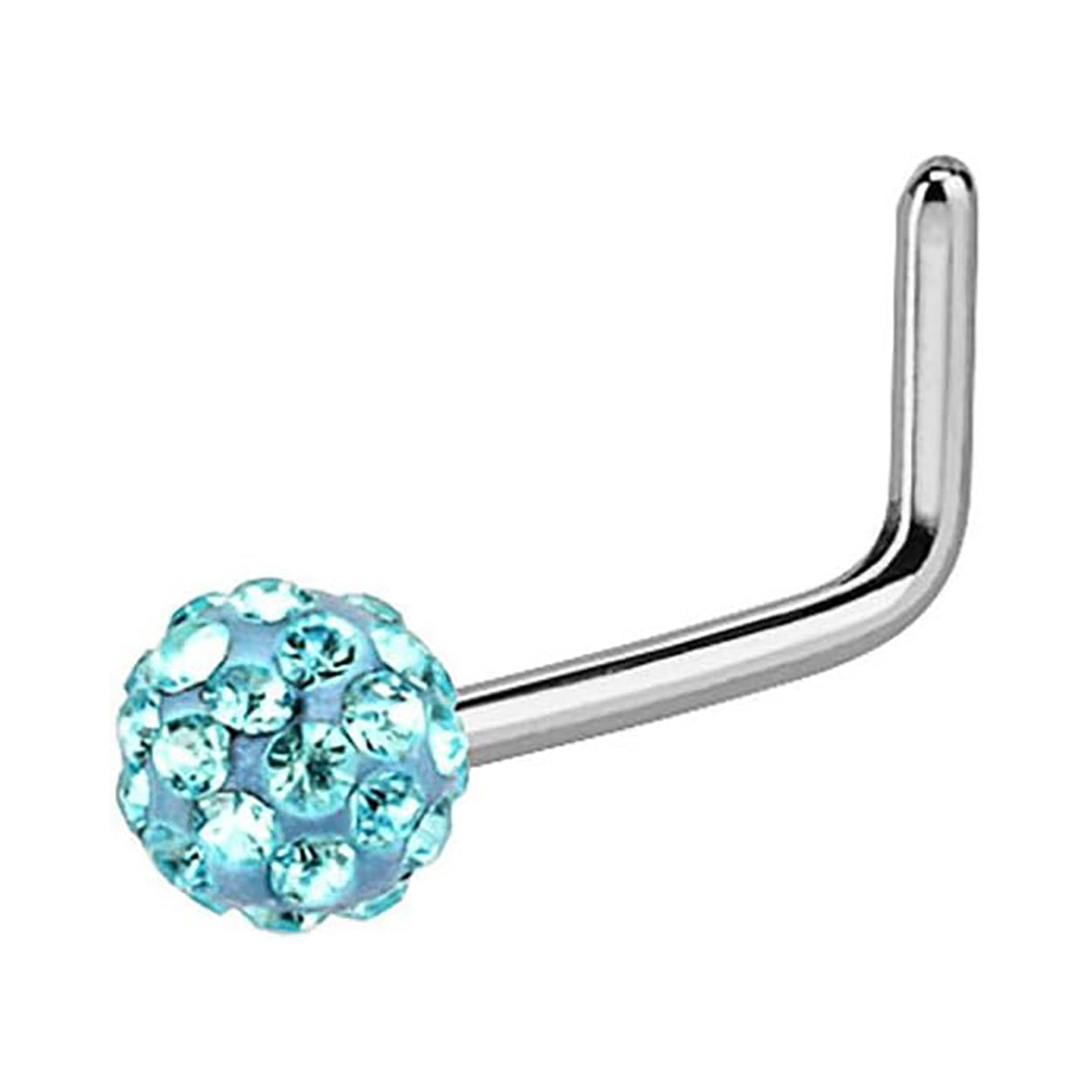 Surgical Steel Nose Ring Stud 20 Gauge 1/4" L Bend with Ferido Ball