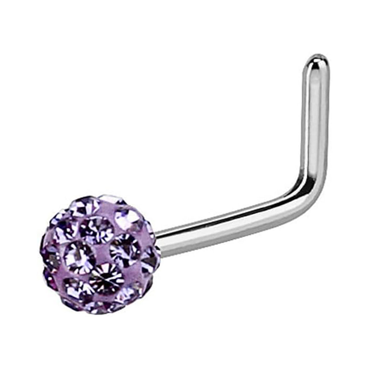 Surgical Steel Nose Ring Stud 20 Gauge 1/4" L Bend with Ferido Ball
