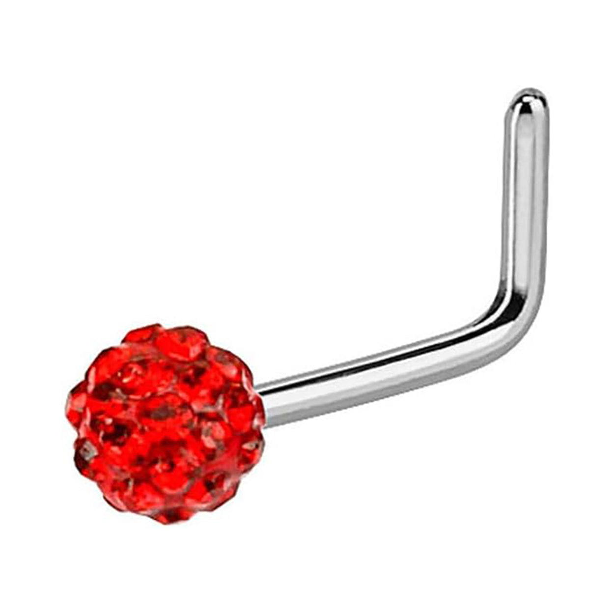 Surgical Steel Nose Ring Stud 20 Gauge 1/4" L Bend with Ferido Ball