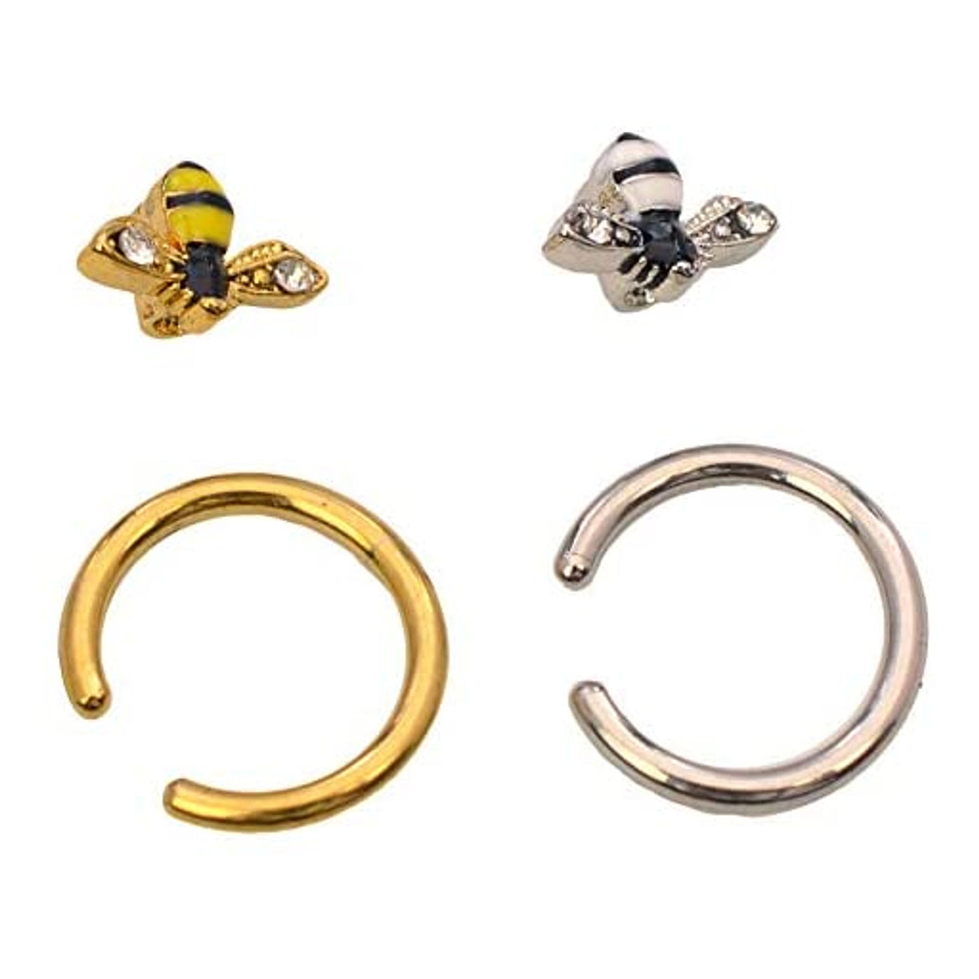 Surgical Steel Captive Bead Ring 16 Gauge 5/16" (8 MM) With Bumble Bee
