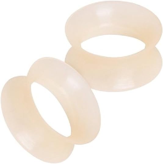 Double Flare Silicone Plug Ear Tunnel 2 to 1/2 Gauge 3 Colors - 6 Pack