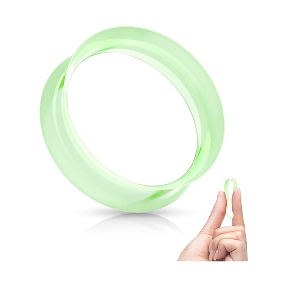 Double Flare Thin Silicone Plug Ear Tunnel 2 to 9/16" Gauge - Pair