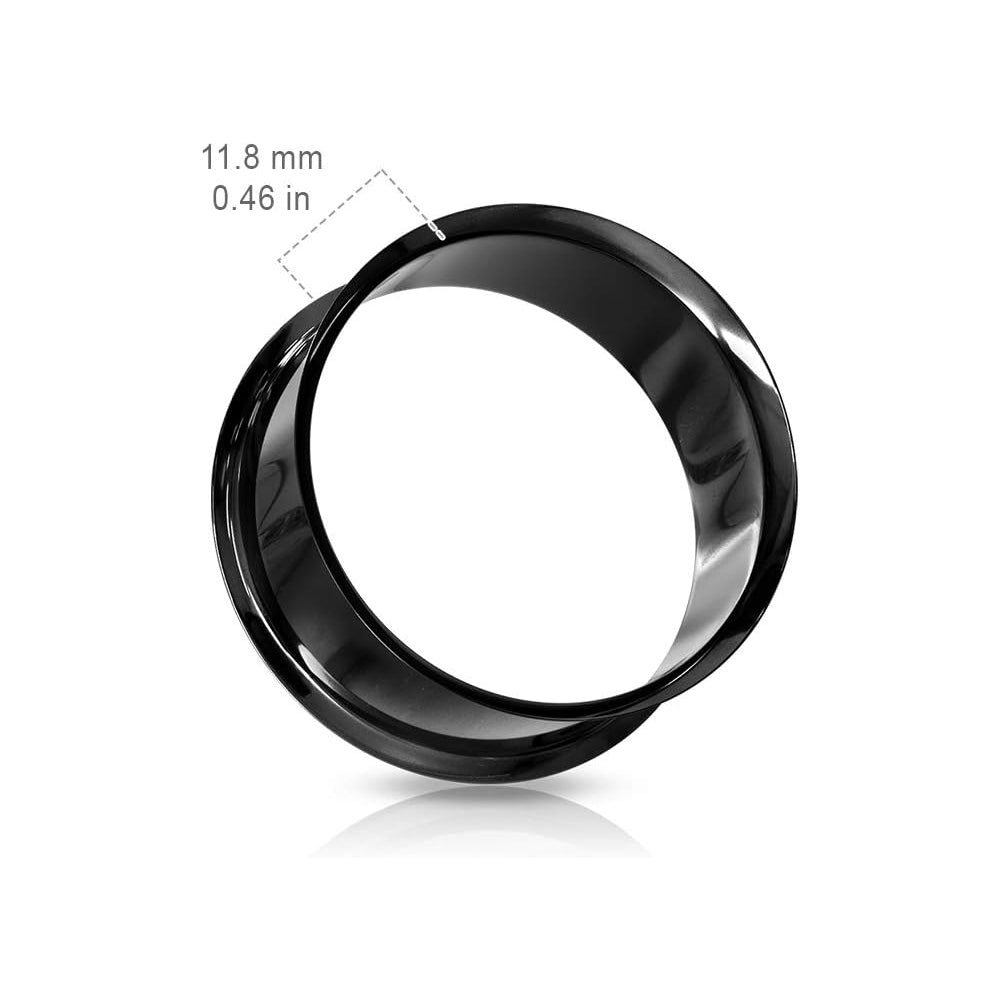 Surgical Steel PVD Double Flared Plug Ear Tunnel 8 to 1" Gauge - Pair