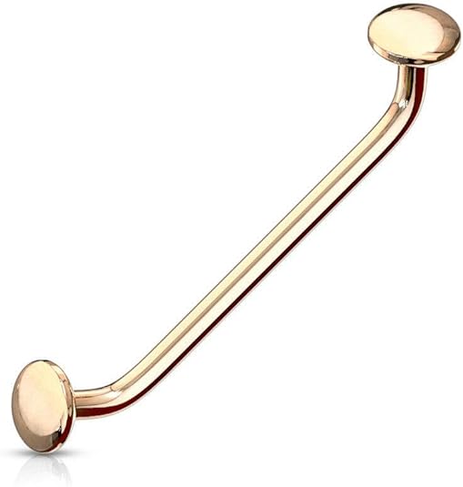 45 Degree Bent Surface Staple Barbells 16 Gauge With Flat Disc Ends
