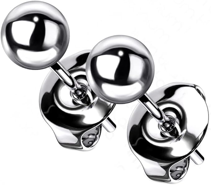 Titanium Ear Stud Piercing Kit 20 Gauge & Steel Clamps - 13 Pieces