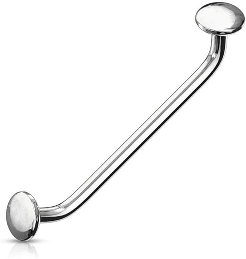 45 Degree Bent Surface Staple Barbells 16 Gauge With Flat Disc Ends
