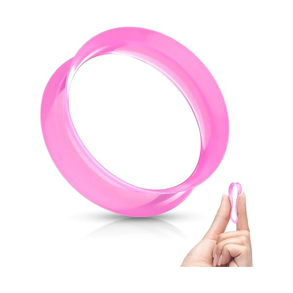Double Flare Thin Silicone Plug Ear Tunnel 2 to 9/16" Gauge - Pair