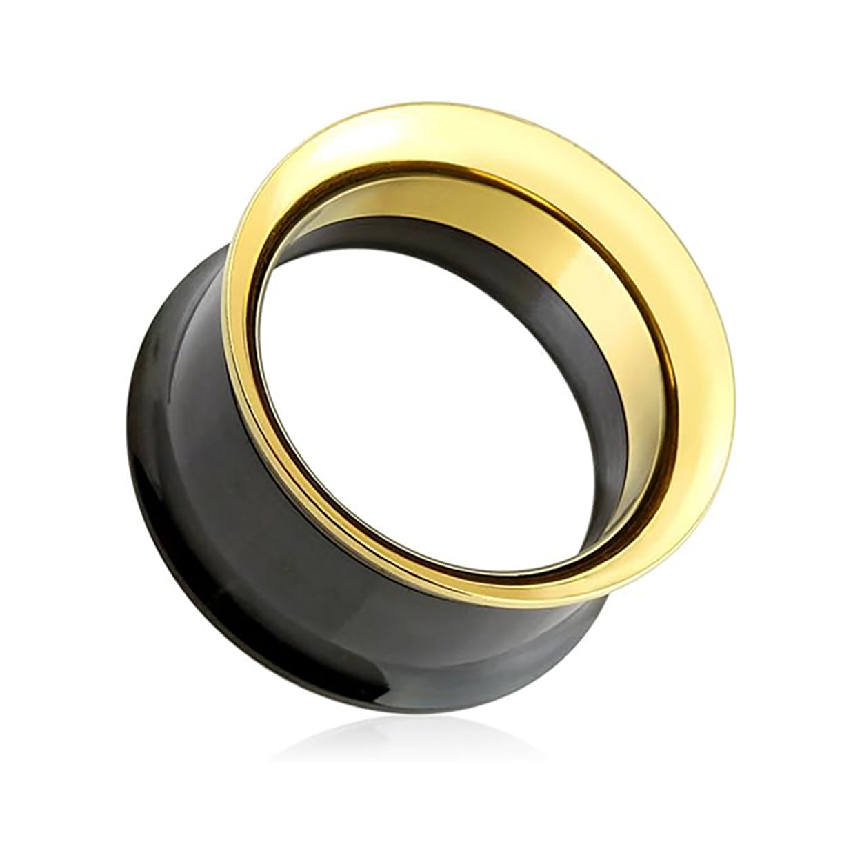 Double Flared Black Gold Screw Fit Plug Ear Tunnel 8 to 1" Gauge - Set