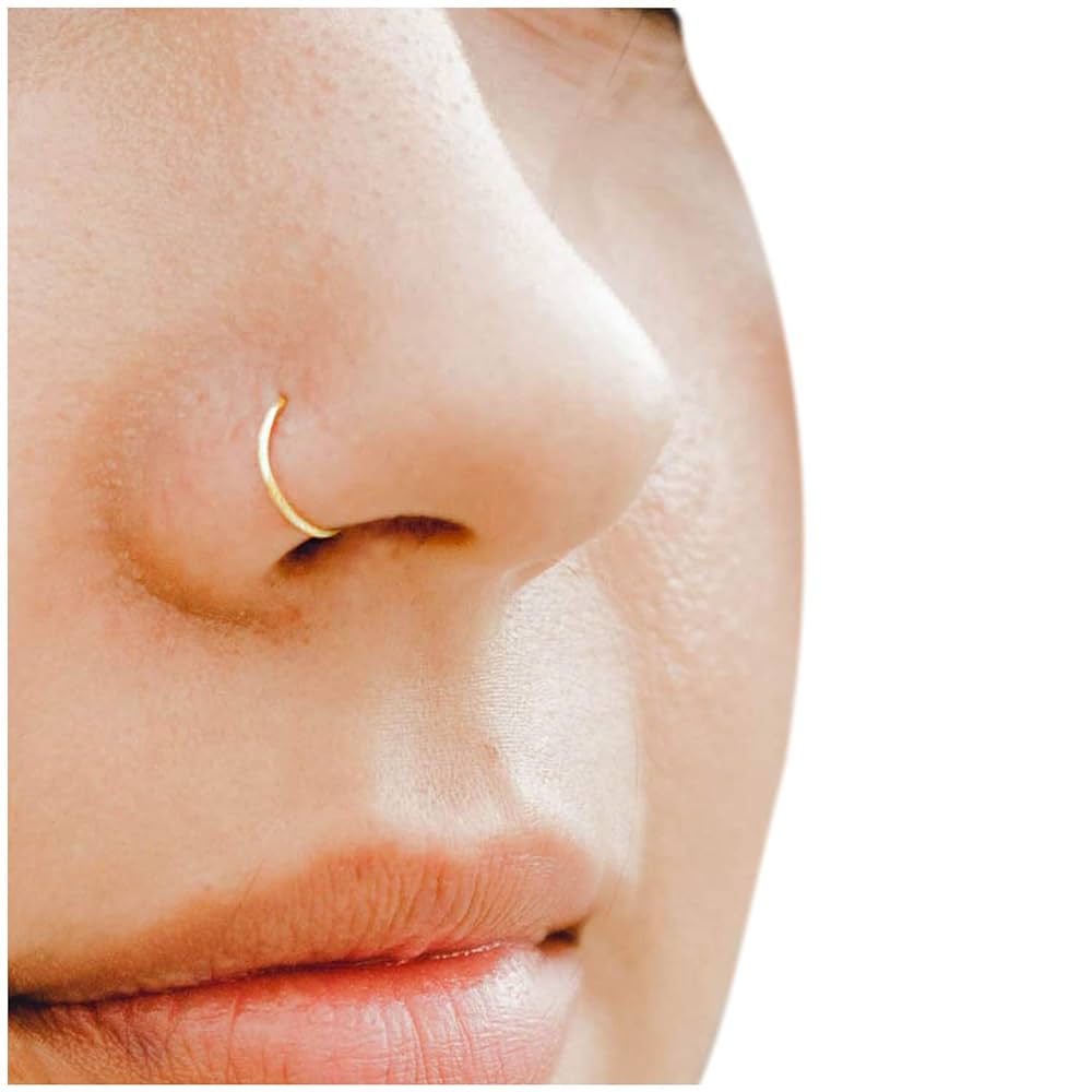 Surgical Steel Seamless Bendable Nose Hoop Ring 20 & 18 Gauge Anodized