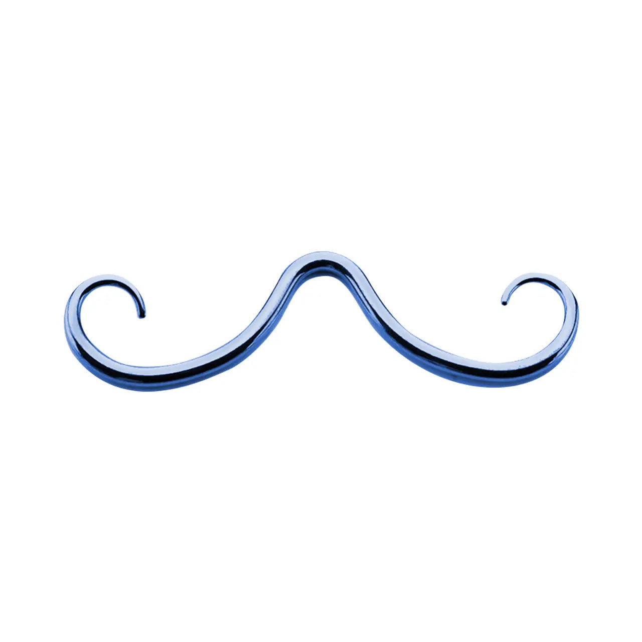 Surgical Steel Curly Mustache Septum Ring 16 or 14 Gauge 2-3/4" Long