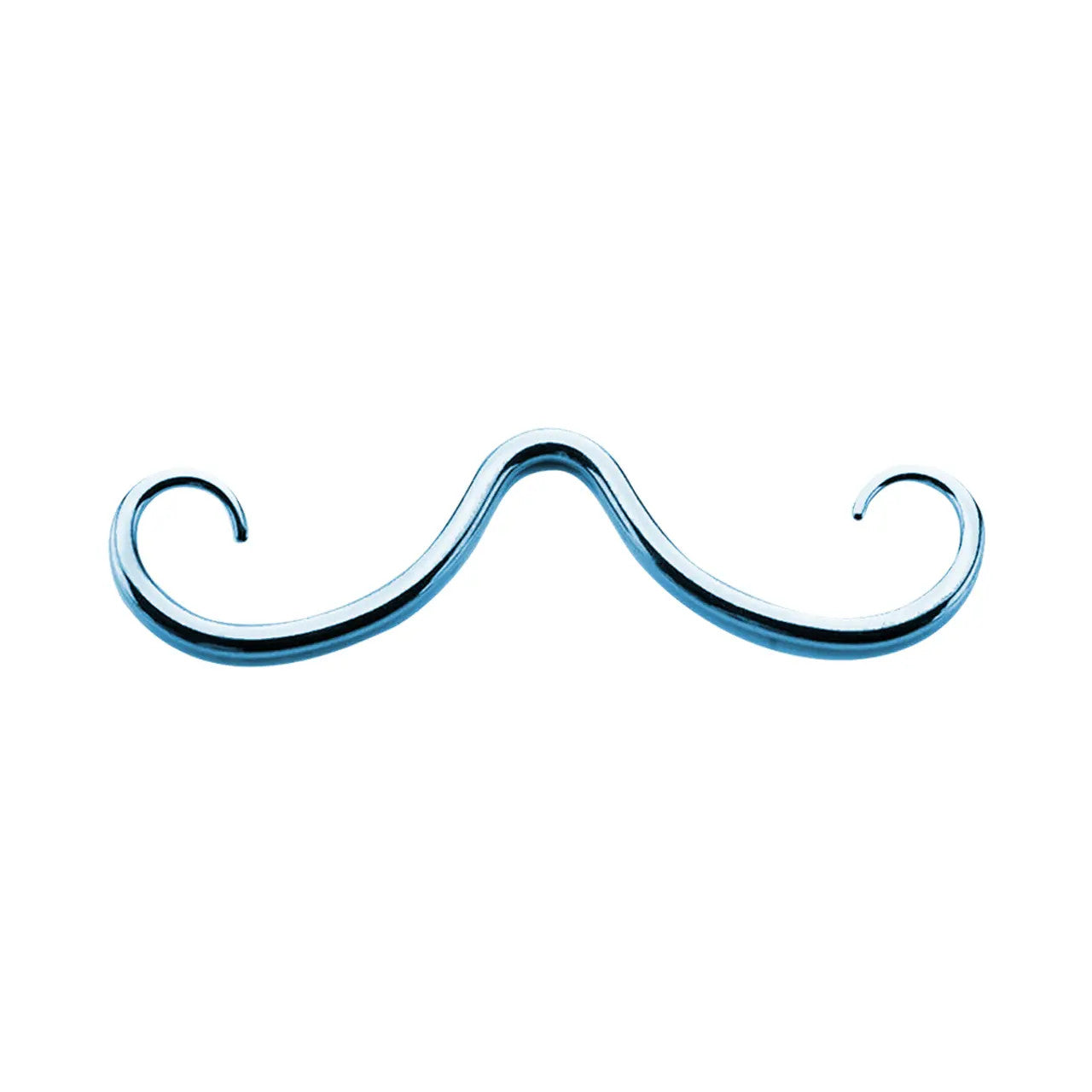 Surgical Steel Curly Mustache Septum Ring 16 or 14 Gauge 2-3/4" Long