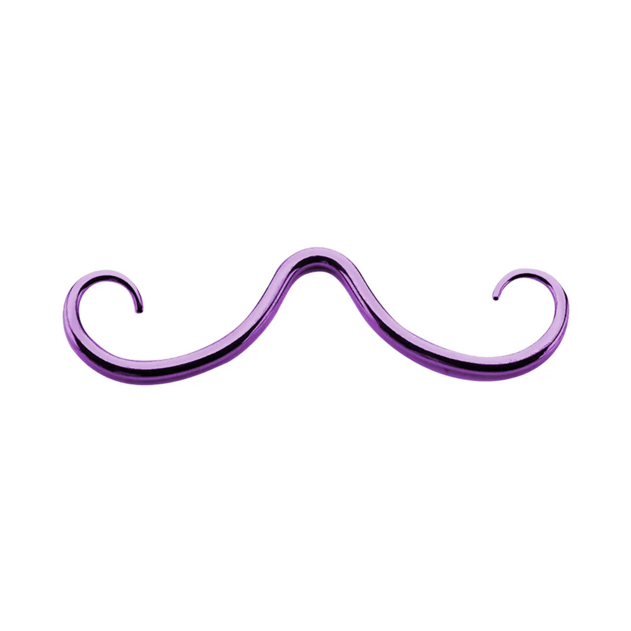 Surgical Steel Curly Mustache Septum Ring 16 or 14 Gauge 2-3/4" Long