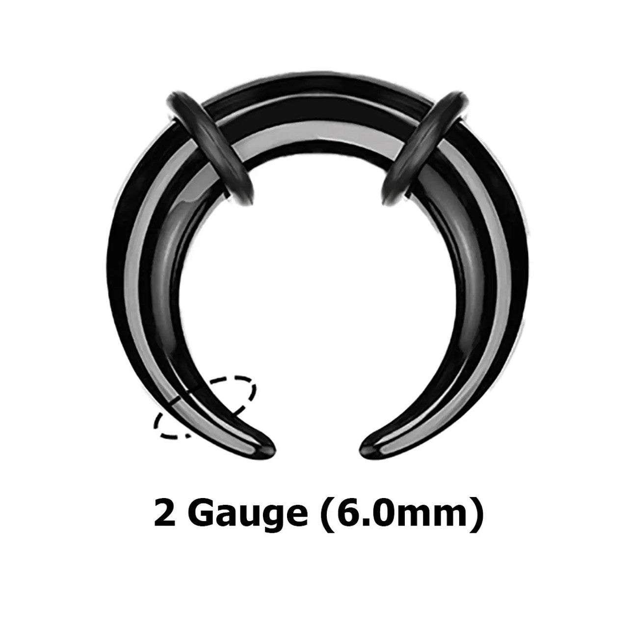 Acrylic Bull Horn Tapers Septum & Ear Plugs with 2 Black O-Rings