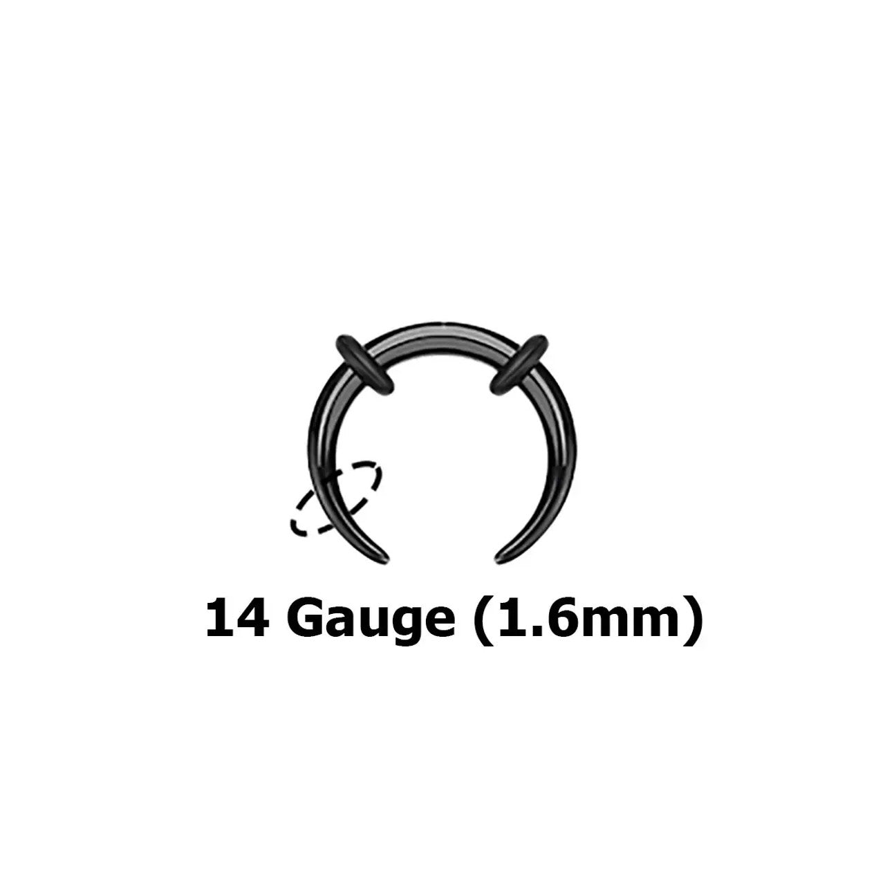 Acrylic Bull Horn Tapers Septum & Ear Plugs with 2 Black O-Rings