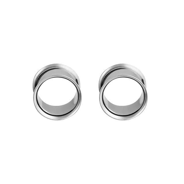 Surgical Steel Double Flared Plug Ear Tunnel 12 to 2" Gauge - Pair