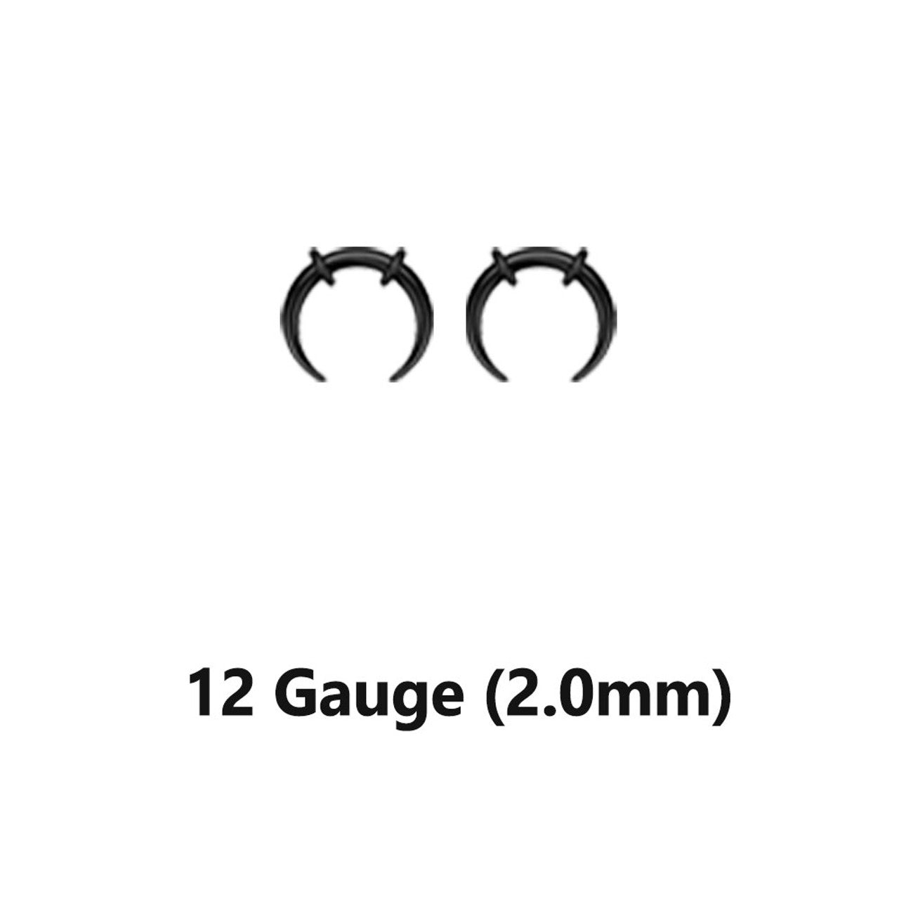 Acrylic Bull Horn Tapers Septum & Ear Plugs With O-Rings - Pair