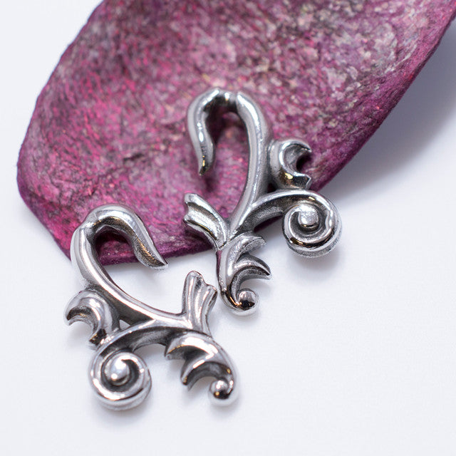Surgical Steel 8 Gauge Ear Gauges Plugs with Tribal Hangers - Pair - photo 3