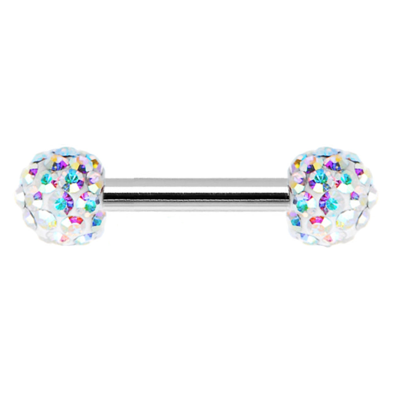 Surgical Steel Nipple Ring Barbell 16 Gauge 1/2" with Ferido CZ Gem