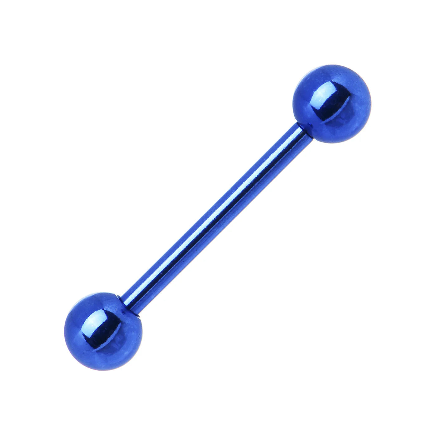 Surgical Steel Anodize Tongue Ring Straight Barbell 14 Gauge - 10 Pack